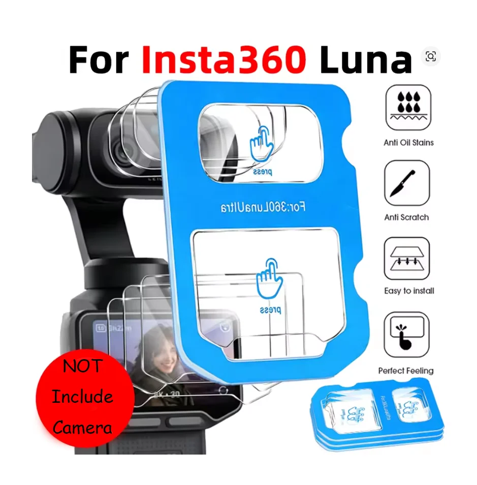 AR Anti-Reflective Tempered Glass Screen & Lens Protector for Insta360 Luna Ultra - 9H Hardness Scratch Resistant Anti-Glare