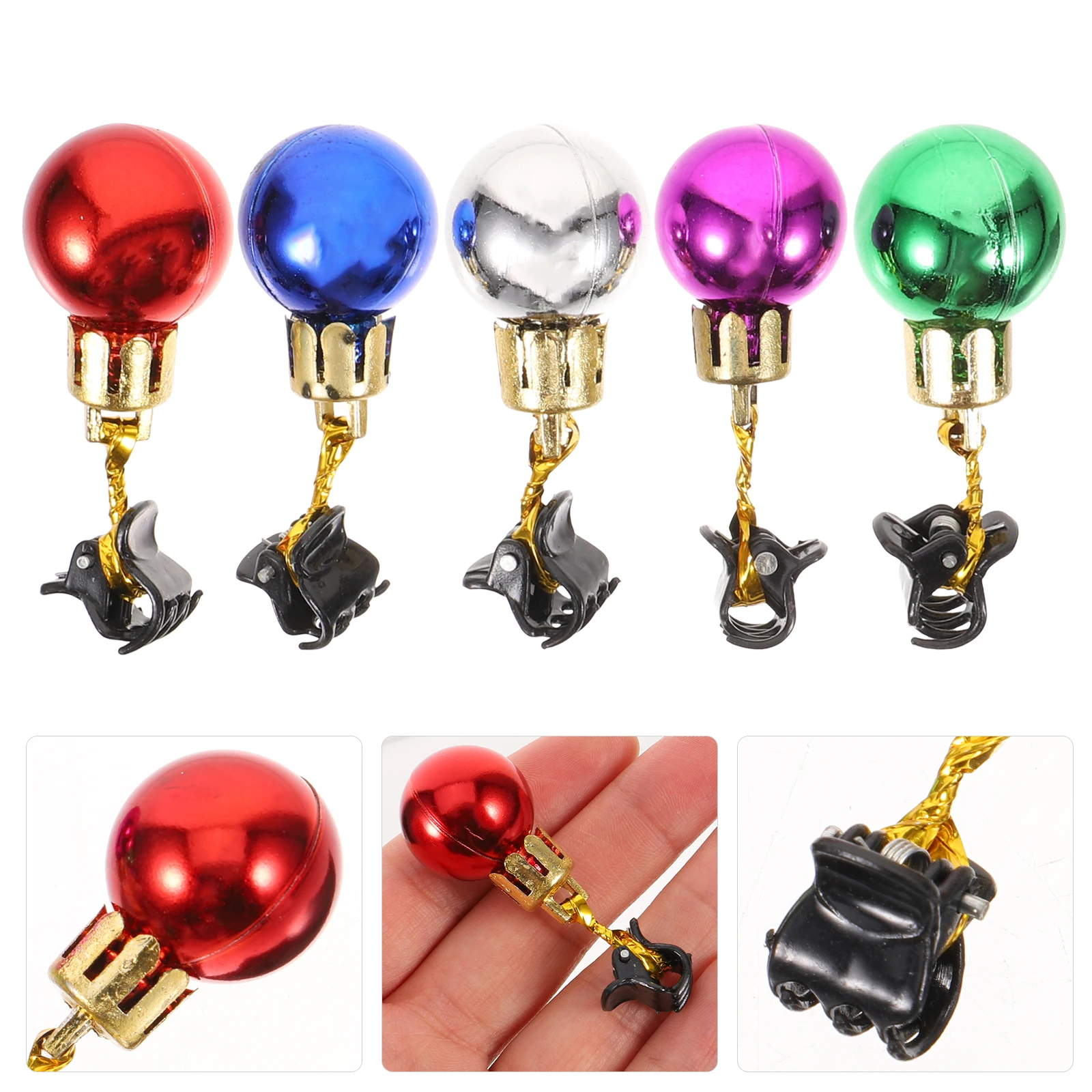 12 قطعة الحلي اللحية احتفالية عيد الميلاد الكرة قلادة كليب للرجال لامعة الوجه الشعر ديكور عطلة حزب التبعي متنوعة #5