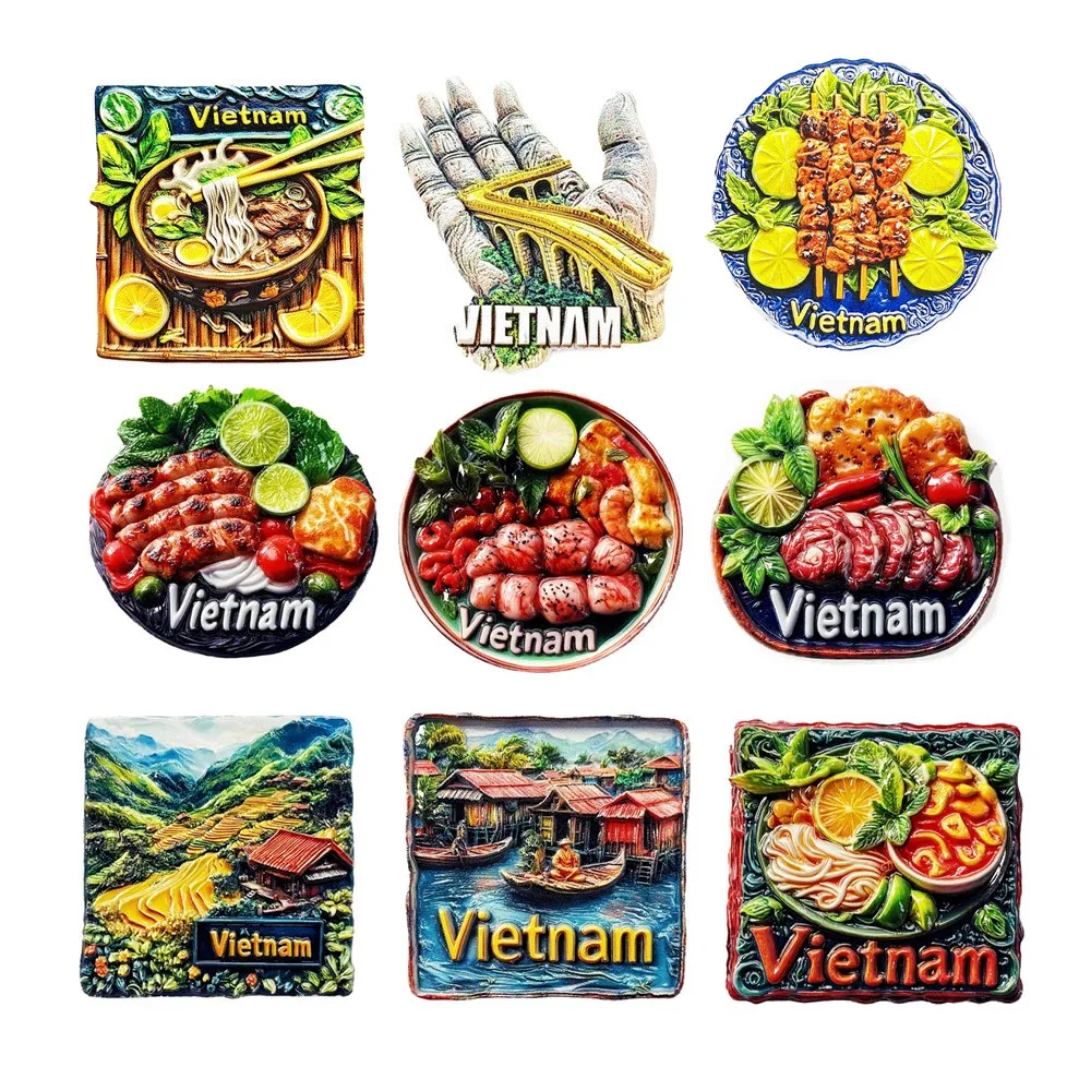 

Asia Vietnam Viet Nam Resin 3D Fridge Magnets Tourism Souvenir Refrigerator Sticker Handicraft Gift Decoration Articles