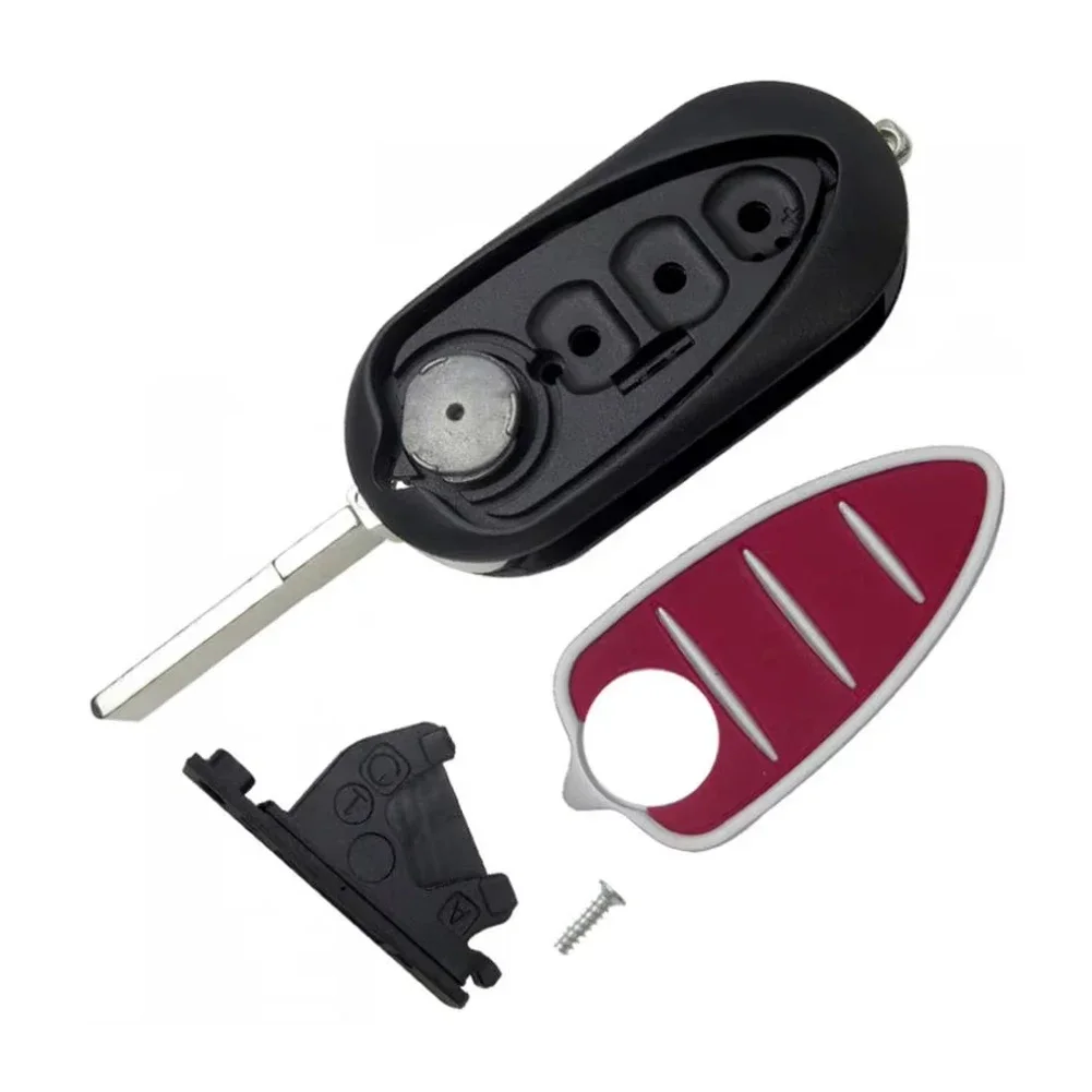 3 Buttons Remote Car Key Shell Fob Uncut Blade Fit Folding Flip Car Key Case Cover Fit for Alfa Romeo Mito Giulietta 159 GTA