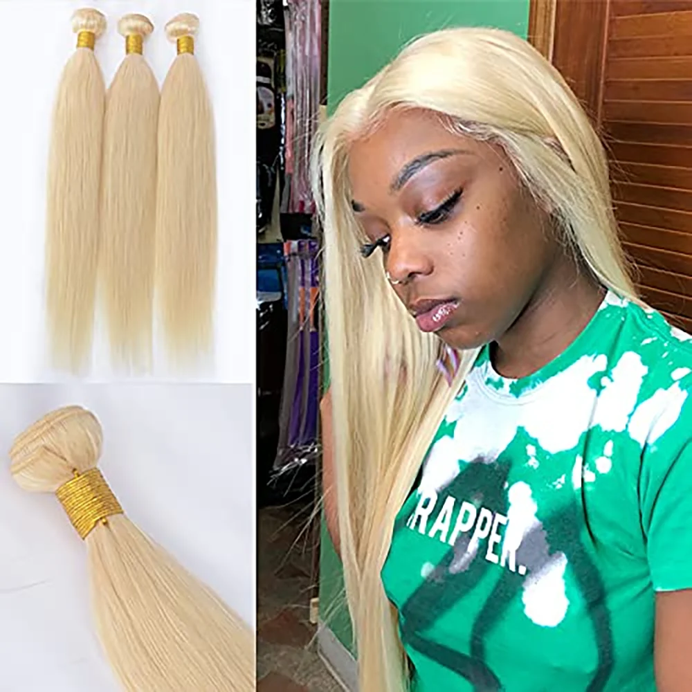 30 40 Inch Honey Blonde 613 Bone Straight Human Hair Bundles Remy Hair Extensions Brazilian Hair Weave 1/3/4 Raw Hair Bundles