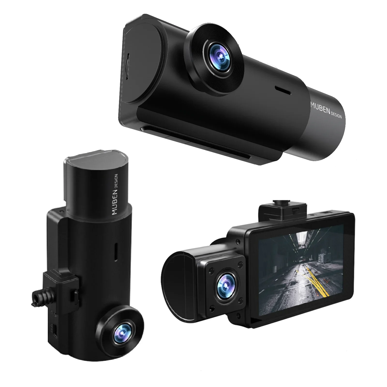 HJ08L 3 Inch 2K+1080P+1080P 3 Channels Dash Cam Dashboard WIFI GPS Suction Cup Bracket NIGHT VISION Car DVR - Image 4