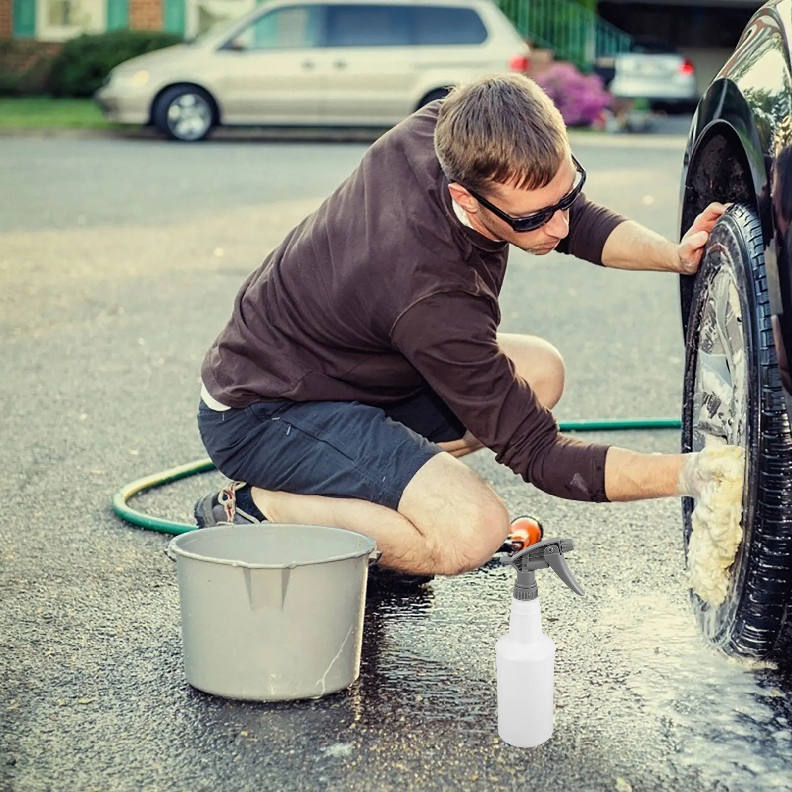 

Car Spray Bottle for Detailing Portable Plastic Hand Pump Pressure Sprayer Acid Alkali Resistant Adjustable Nozzle Car Cleaning