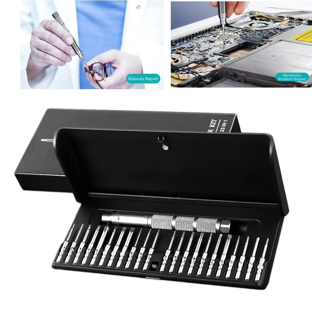 22 In Magnetic Screwdriver Set Alloy Steel Bits With Rotating Handle For Phone Watch Computer Electronics Repair Tool