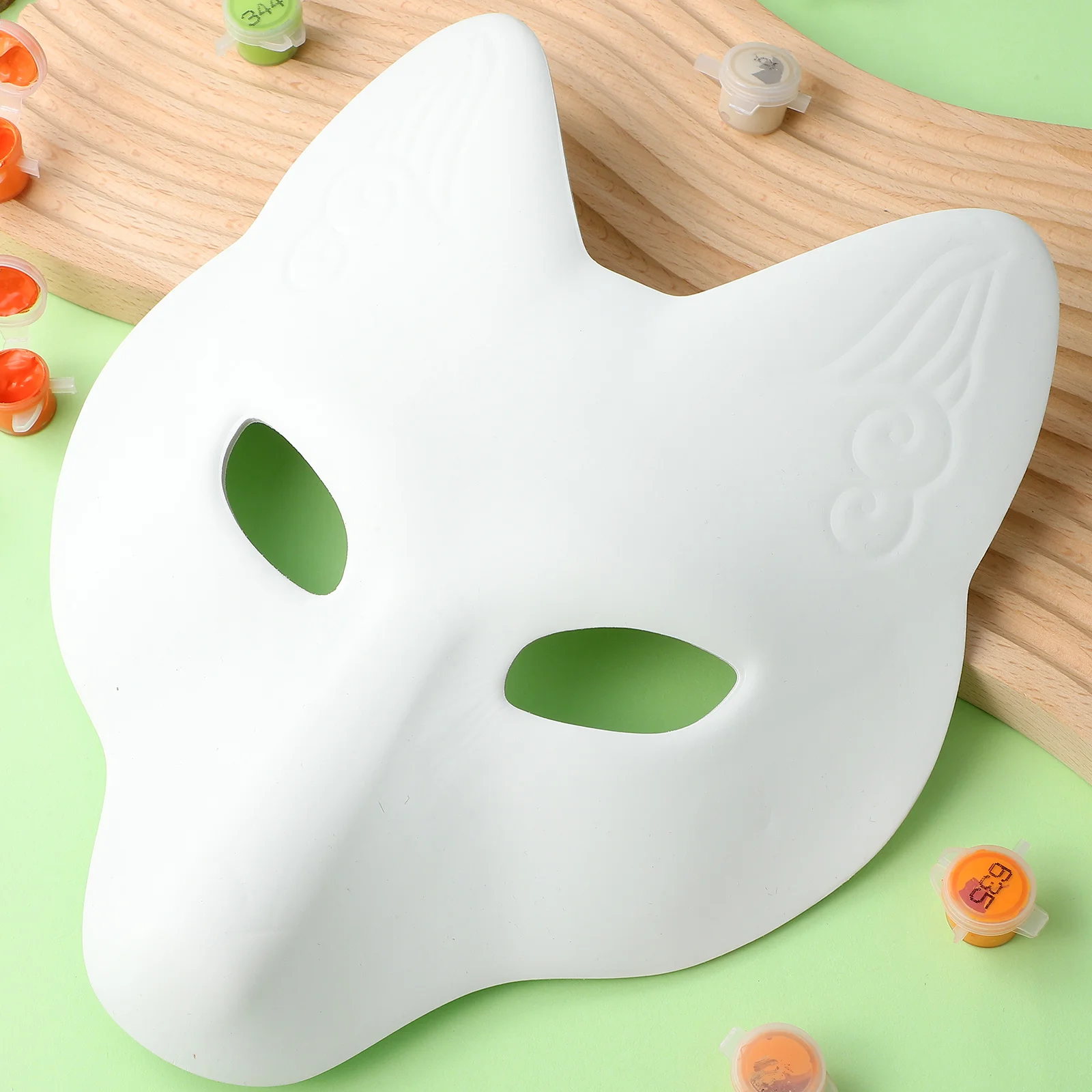 Blanko-Fuchsmaske, weiß, Premium-DIY-Bastelset für Kinder und Erwachsene, elastisches Band, Halloween, Cosplay, Party, Maskerade, Kostüm, handbemalt