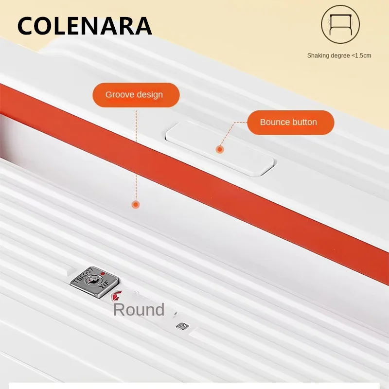 COLENARA PC Suitcase Front Opening Boarding Box 20 Inches USB Charging Trolley Case Women Universal Wheel Travel Luggage