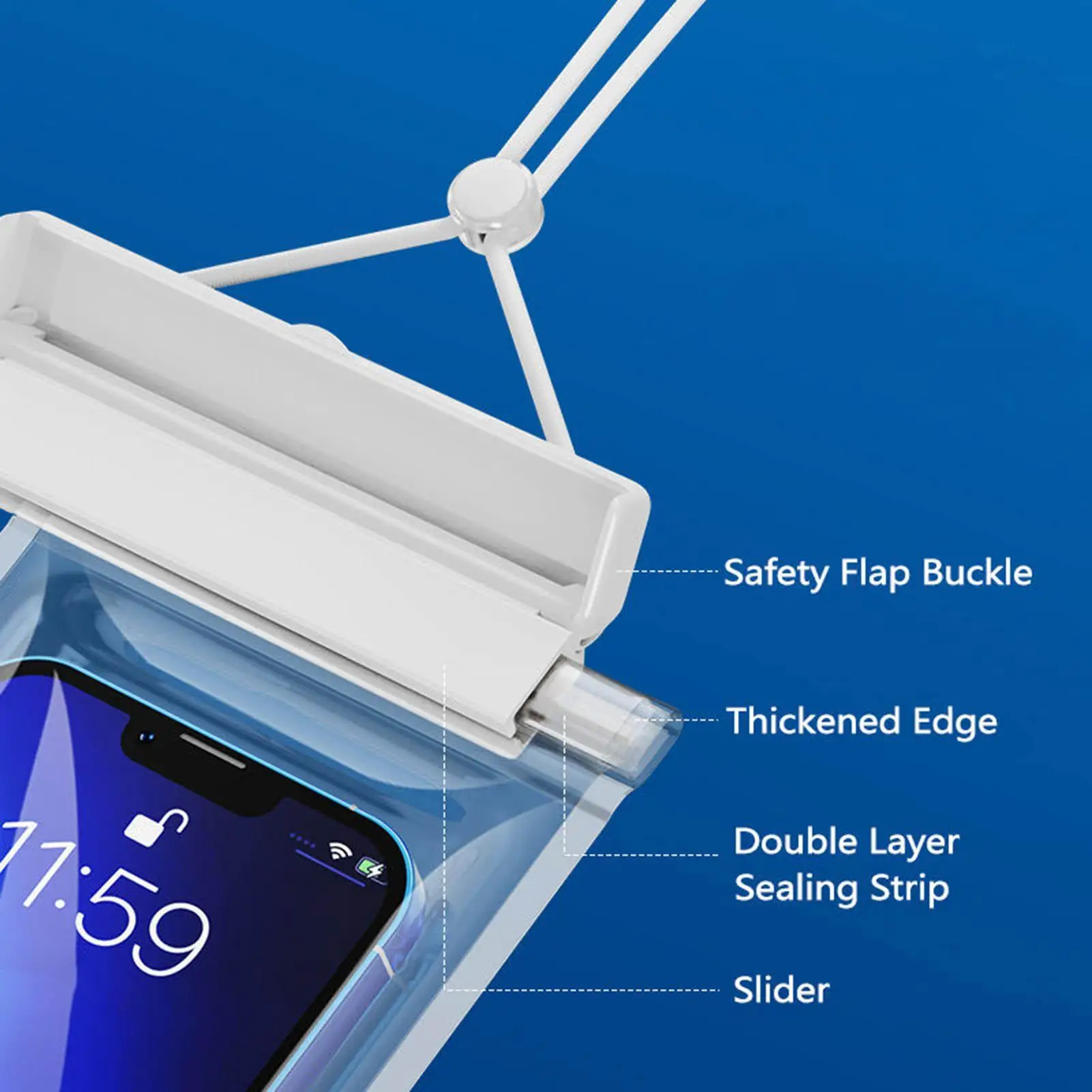 حقيبة هاتف IPX8 مقاومة للماء، حقيبة جافة للسباحة والغوص مع شاشة لمس للأجهزة المحمولة حتى 7.2 بوصة