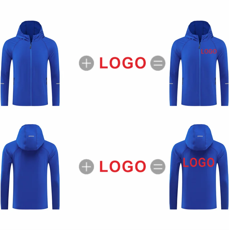 Casual Sports Hooded Zipper Jacket For Men And Women Running Outdoor Coat Spring\\Autumn Thin Jackets Customized Logo Print