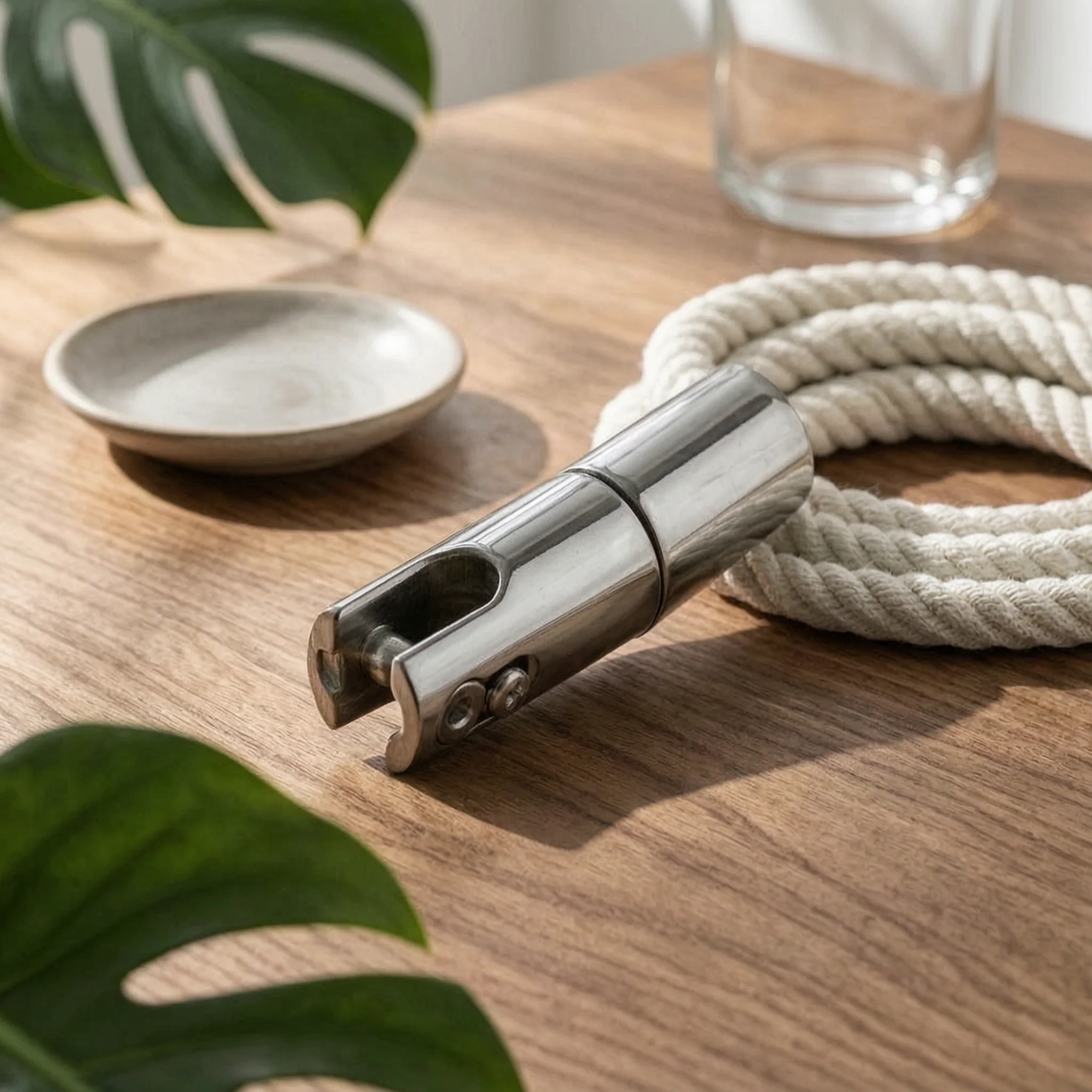 

Three-Section Anchor Connector Rotatable Boat Anchor Connector Stainless Steel Swivel Shackle 360 Degree Rotation for Sailing