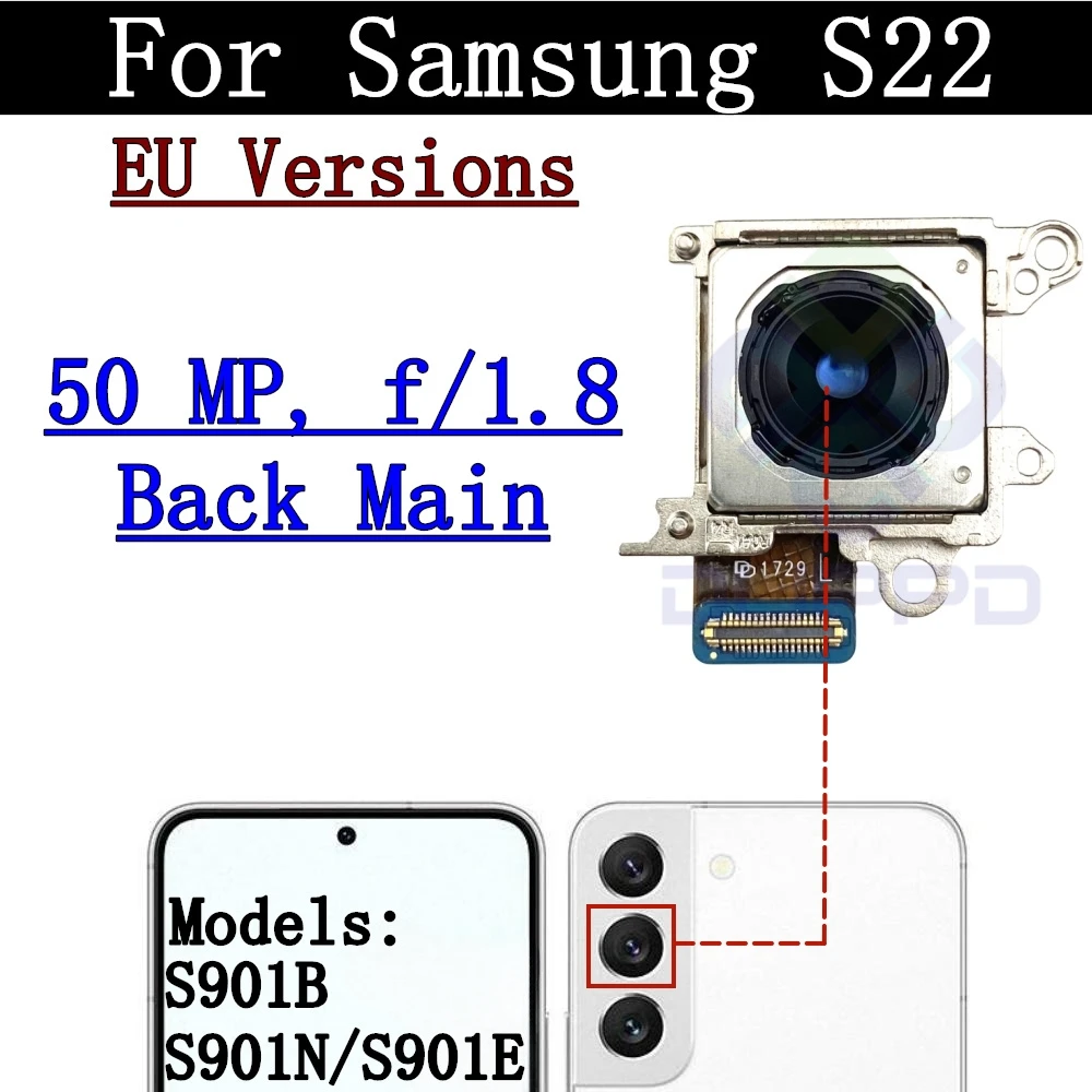 Back Camera Cover Lens For Samsung Galaxy S22 5G SM-S901 Telephoto + Wide + Main Front Rear Camera Module Flex Parts