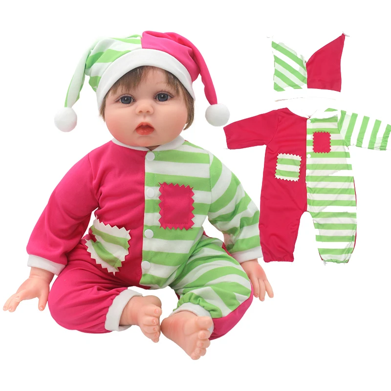 50cm Reborn Baby Doll Clothes Cute Rompers with Hat 22 Inch Dolls Outfit  55cm Toys Wears