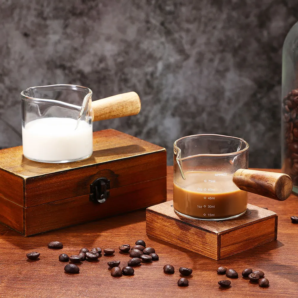 

Mini Glass Pitcher for Milk Coffee Creamer High Quality Transparent Frothing Jug with Easy Pour Spout Ideal for Latte Art