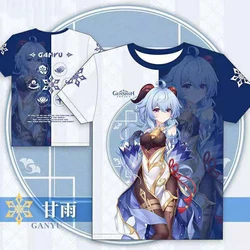 Genshin Impact 3D Print T-Shirts Anime Game Kawaii Girls Streetwear Keqing Xiao Men Women Oversized T Shirt Kids Boys Tees Tops