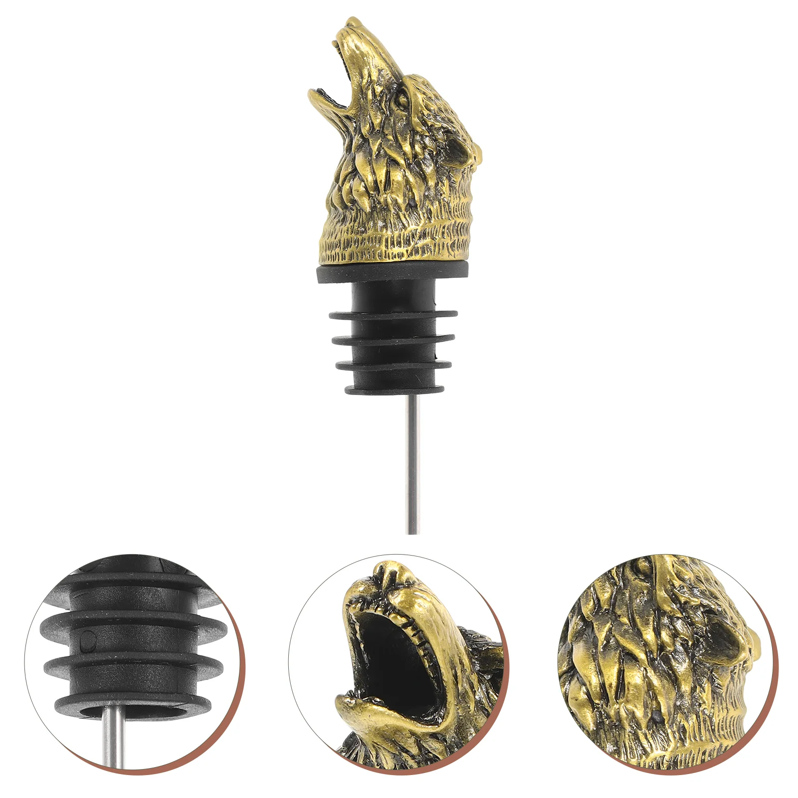 

Olive Oil Bottle Wolf Head Pourer Bottles Alcohol Spouts Pourers Stopper Cock
