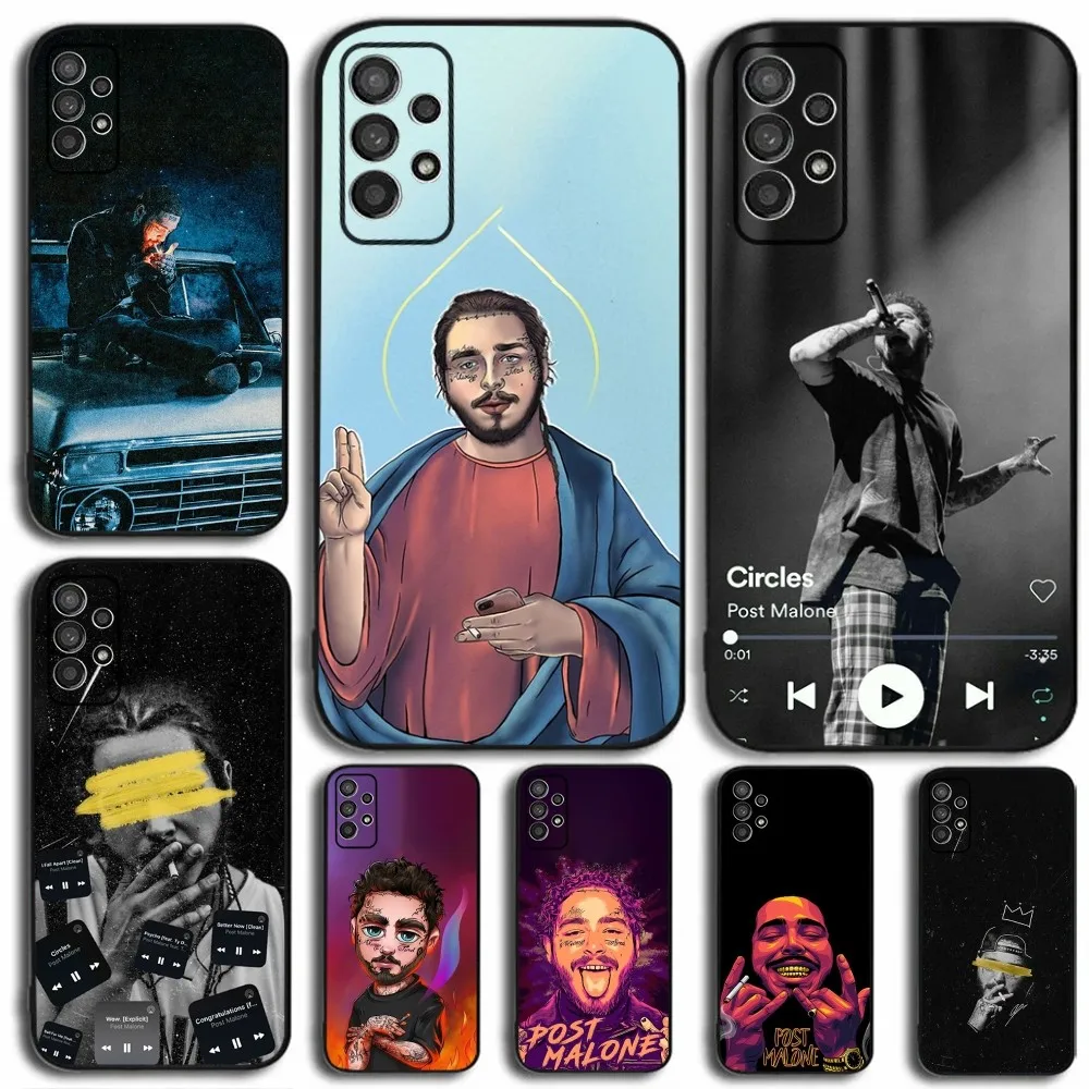 Post M-Malone Singer Phone Case For Samsung Galaxy A13,A21s,A22,A31,A32,A52,A53,A71,A80,A91 Soft Black Cover