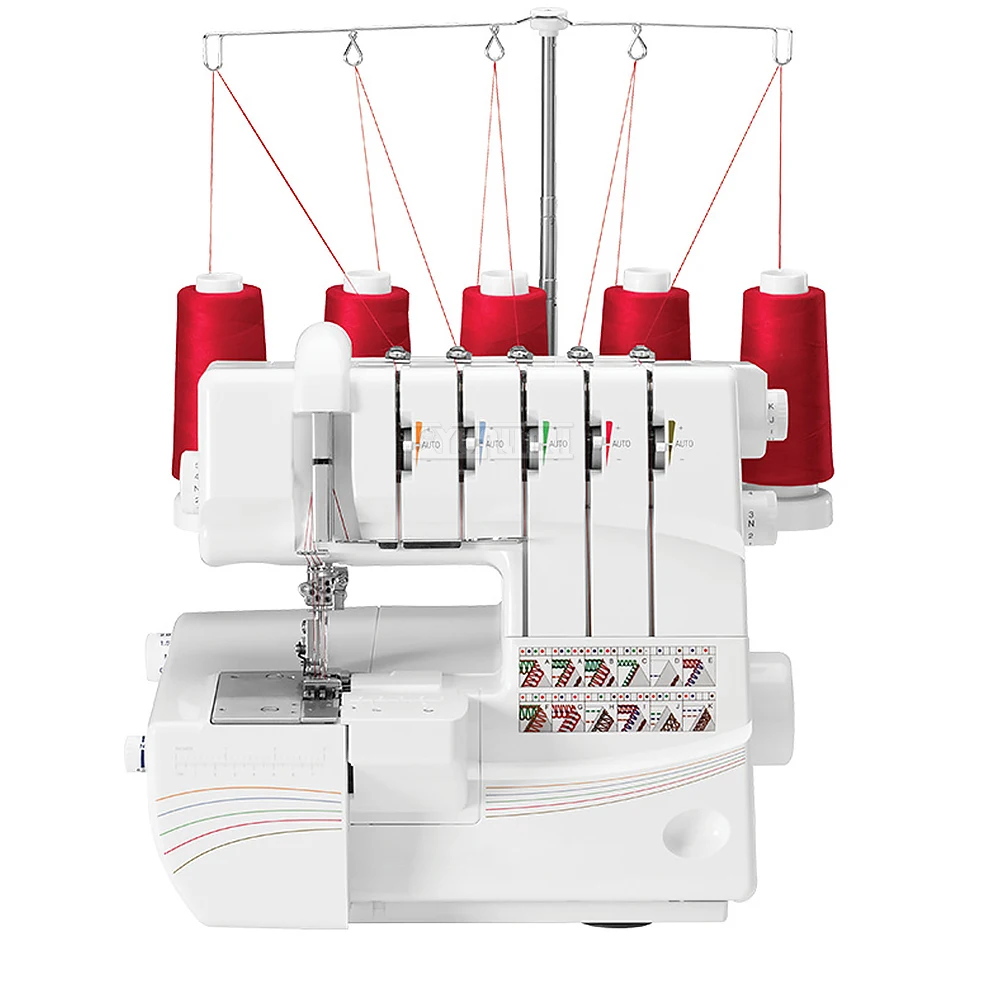 Overlock Machine Three-needle four-thread household sewing machine industrial sewing machine 105W 1300RPM 14T968DC