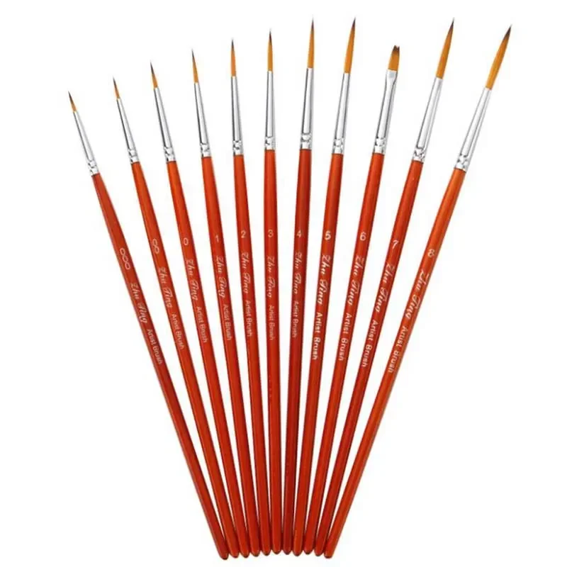 

11Pcs/Set Long Tail Nylonhair Hook Line Pen Painting Brush Children DIY Art Supplies Tool Art Stationery Watercolor Painting Pen