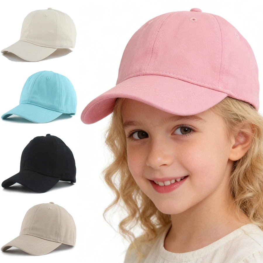 

Candy Color Baby Baseball Cap Adjustable Girl Boy Summer Soild Color Cotton Sun Hats Kids Sun Protection Snapback Cap Children