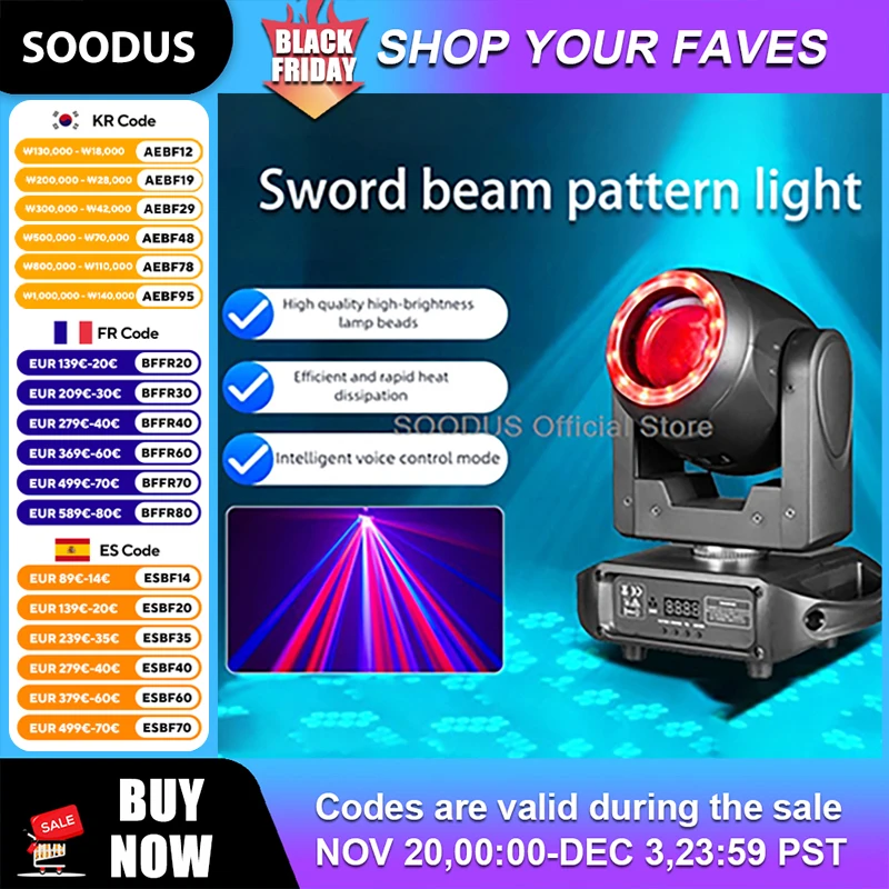 

LED Beam Moving Head Light DMX512 Stage Light Sound Activated Hybrid Beam Effect Light for Stage Show Party Concert DJ Lighting