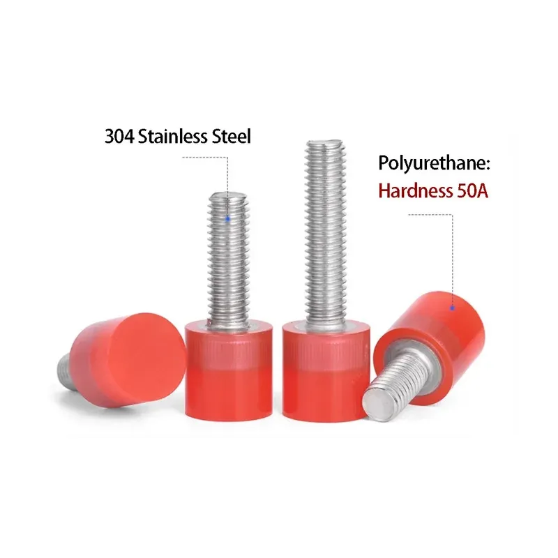 50A Polyurethane Coated Stainless Steel Screw Rod Buffer Anti Collision Shock Absorbing M3 to M16