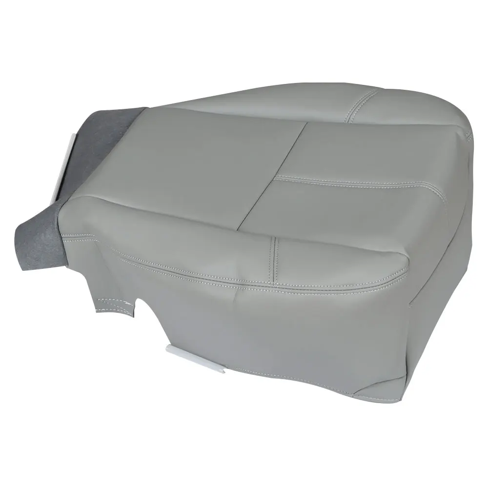 Leather Seat Driver Bottom Cover Bucket Seat Replacement for Silverado 2007-2014 Grey