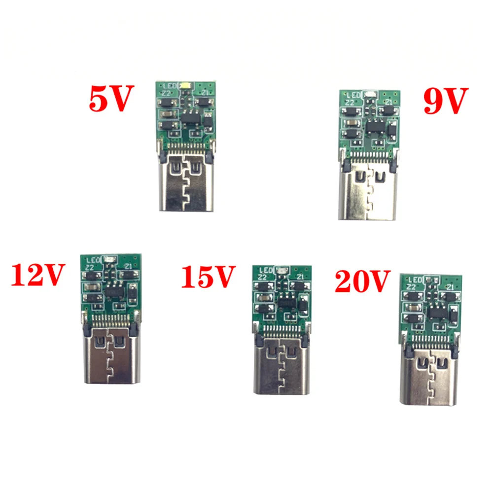 USB-C Female Jack Trigger Board Module PD Decoy Sockets Fast Charge Type-c 5V 9V 12V 15V 20V High Speed Power Delivery