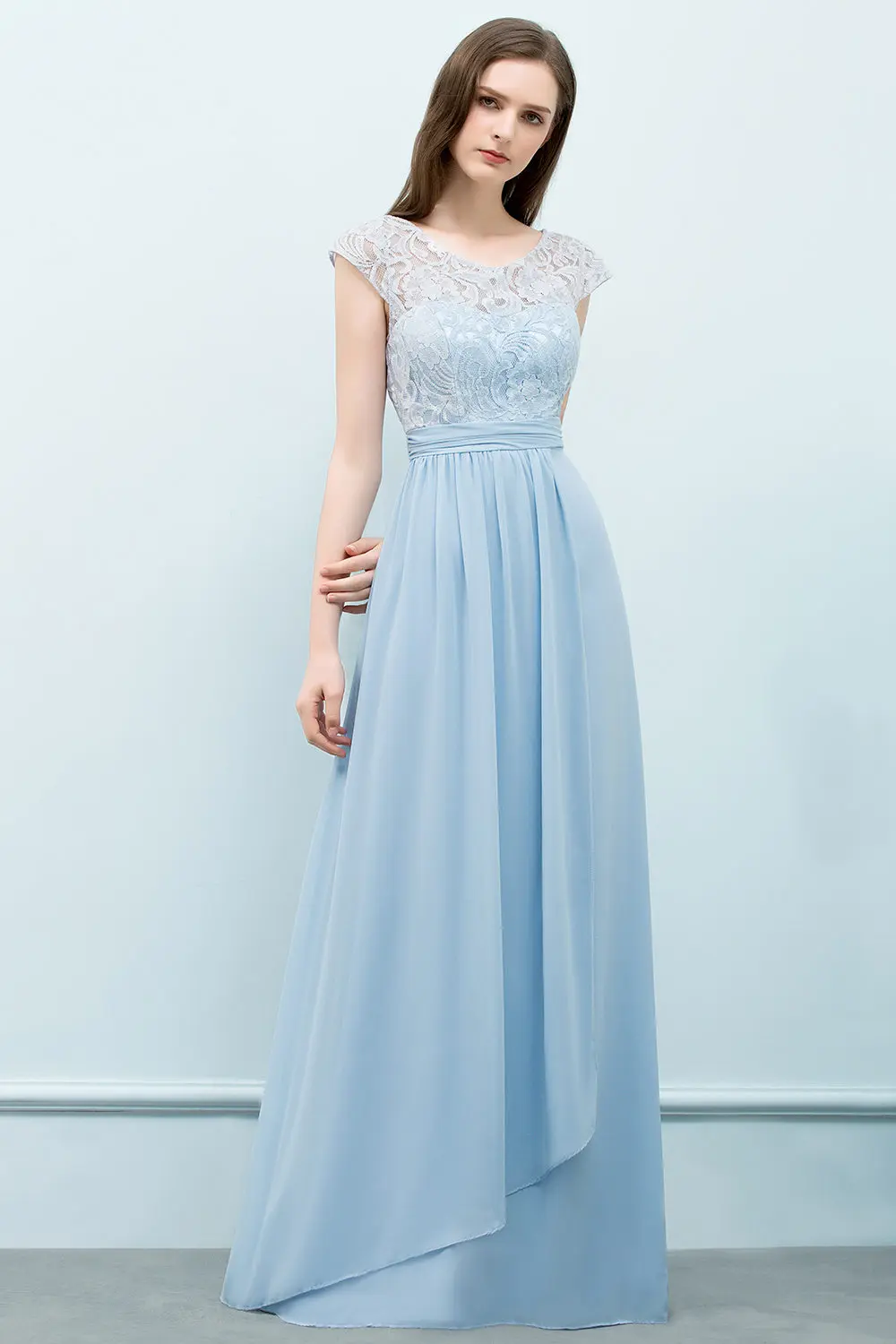 STEPHANIE Light Blue A Line Chiffon Bridesmaid Dresses Women Maxi Elegant Birthday Formal Party Evening Prom Gown Robe De Soirée