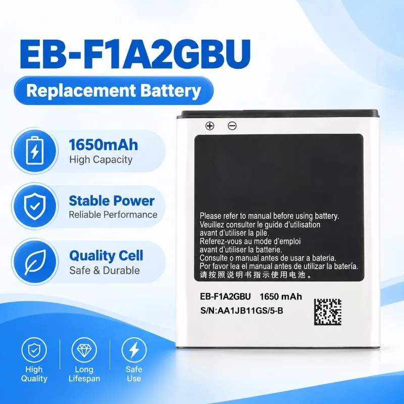 Replacement Phone Battery for Samsung Galaxy S2 I9100 I9108, Model EB‑F1A2GBU Third‑party Replacement Spare Battery