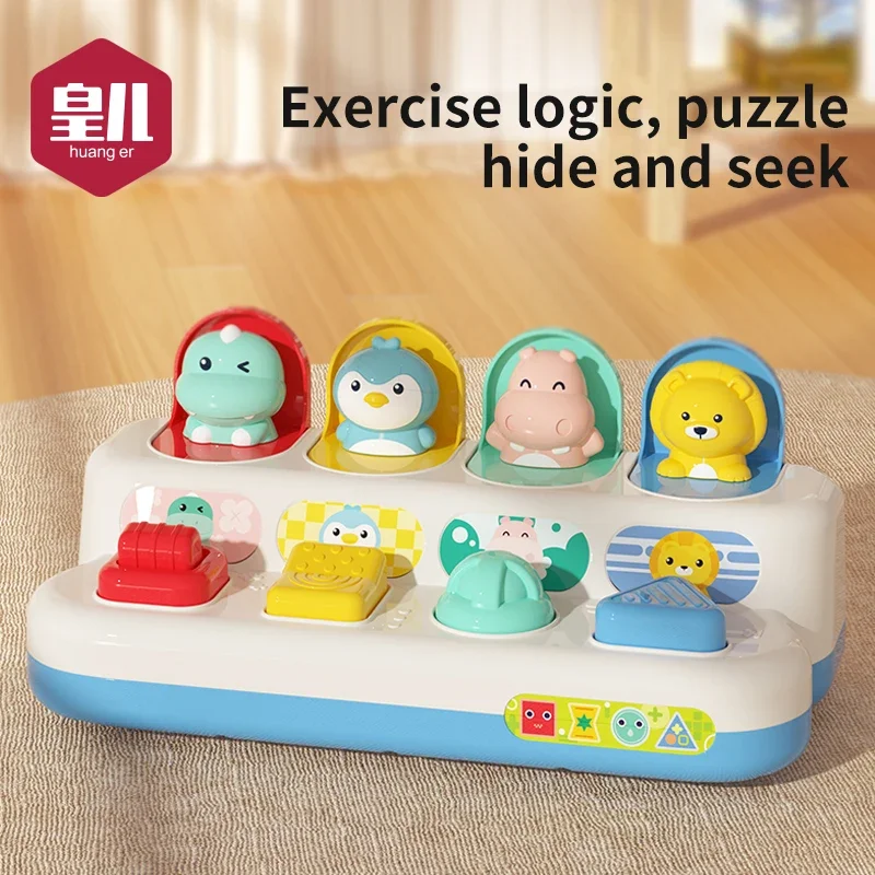 

Всплывающая игрушка Montesorri, тренировка мелкой моторики, пресс, щелчок, кнопка автомобиля с изображением животных, развивающие игрушки