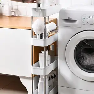 1 pcs 3/4 layer of Utility Cart Shelf Mobile storage gap Storage Kitchen Bathroom Slide Slide Organizer Steel room 10 Main Sales Organizer Cart - №6