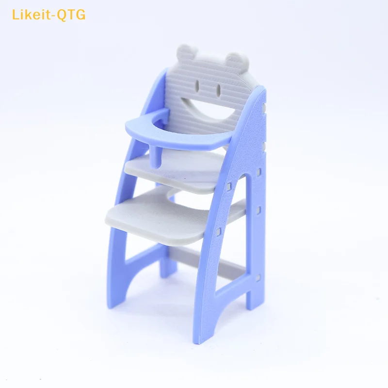 Novo 1/12 casa de bonecas simulação cadeira de jantar do bebê modelo casa de bonecas em miniatura móveis de vida decoração crianças fingir jogar brinquedos