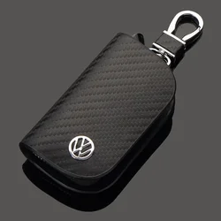 Leather Car Key Cover Holder Keychain Case For Volkswagen Sharan Golf Passat Jetta Touareg Tiguan Polo Scirocco Polo Accessories