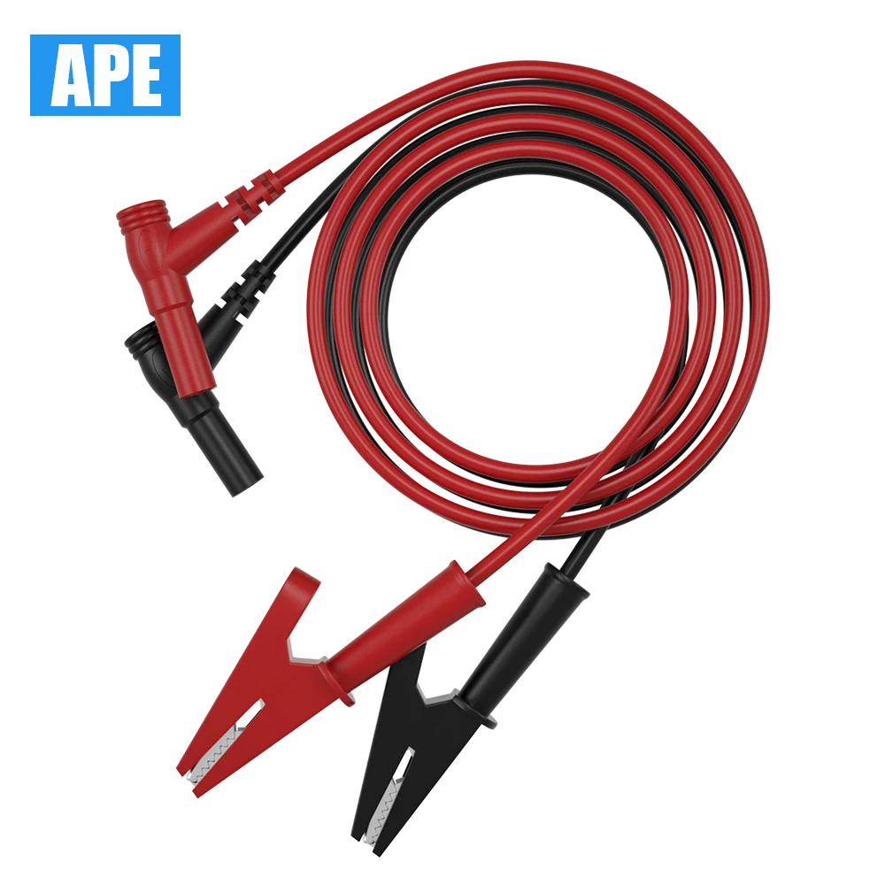 Male Plug to Alligator clip，Right Angle Test Leads, Fully Insulated Plug to Alligator Gels, Clamps, Copper Flexible Cable，tool