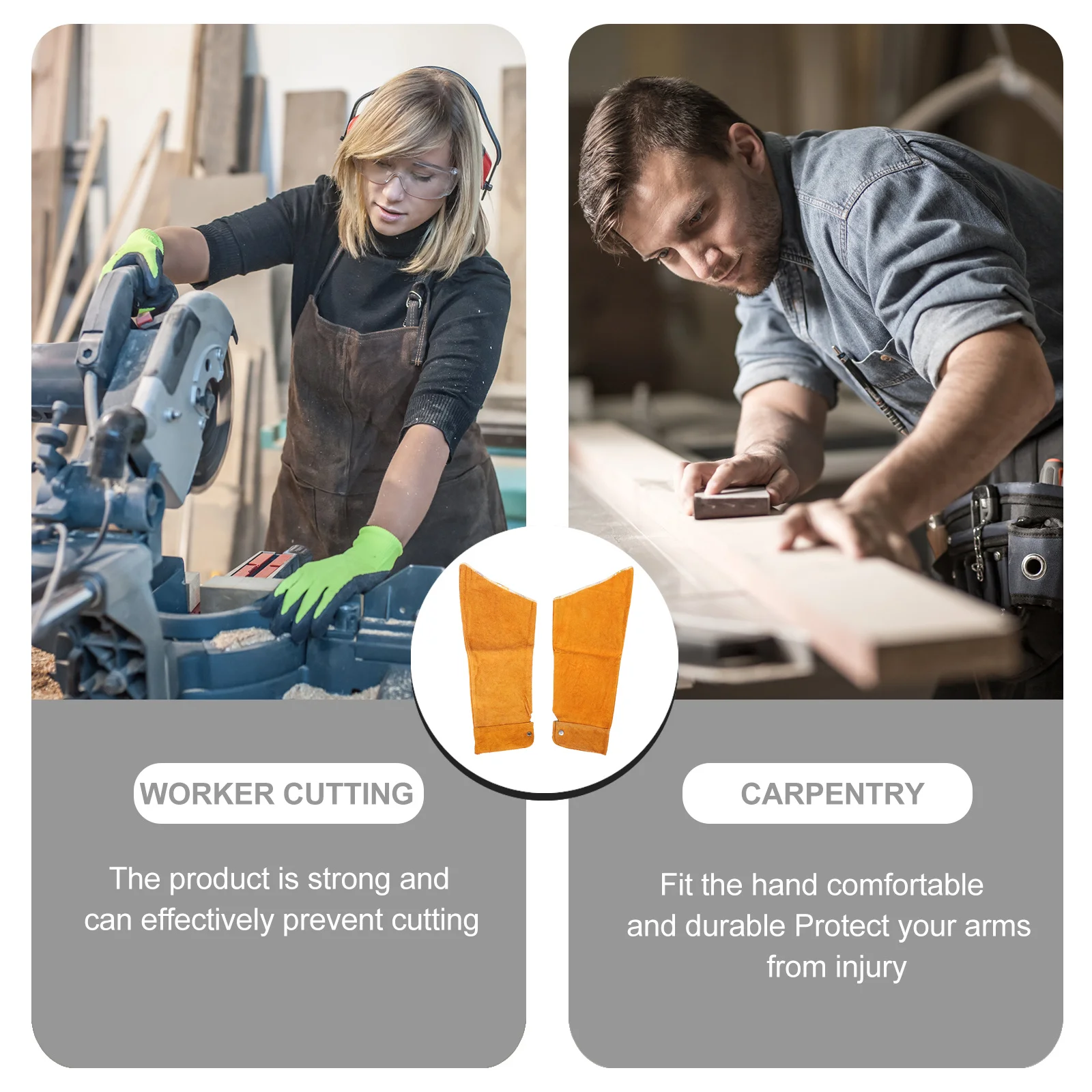 

1Pair Antiscalding Cowhide Arm Protection Sleeves Highquality Practical Oversleeves Protector for Kitchens Farms Welding