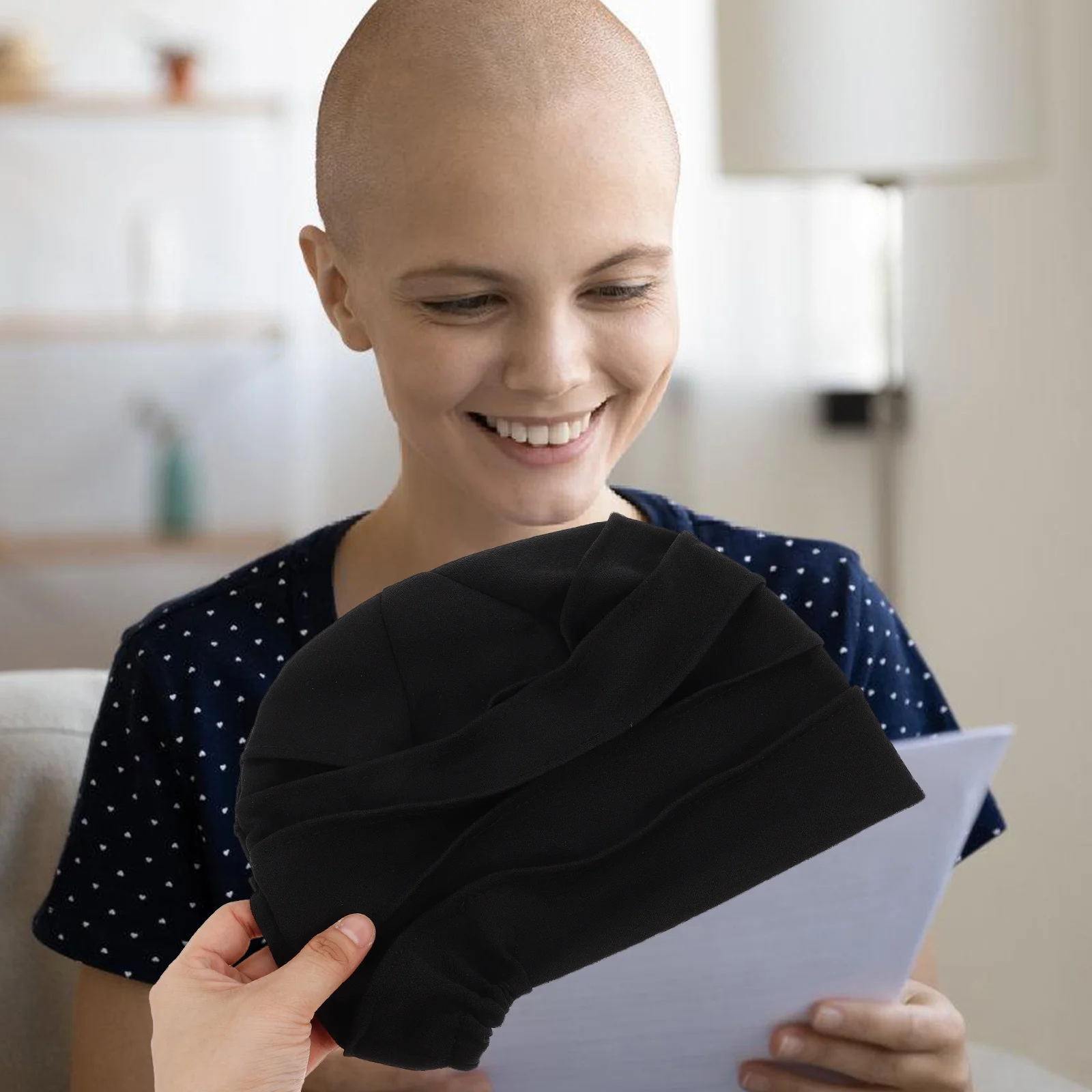 قبعة نسائية كيميائية عصرية ذات ثنيات خفيفة الوزن للنوم عمامة قبعة أغطية الرأس لتساقط الشعر والسرطان والمريض #2