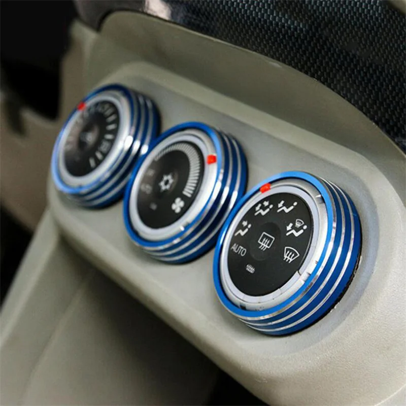 For Mitsubishi ASX Lancer Outlander Sport RVR 3Pcs/Set Car Air Conditioning Heat Control Switch AC Knob Ring Auto Accessories