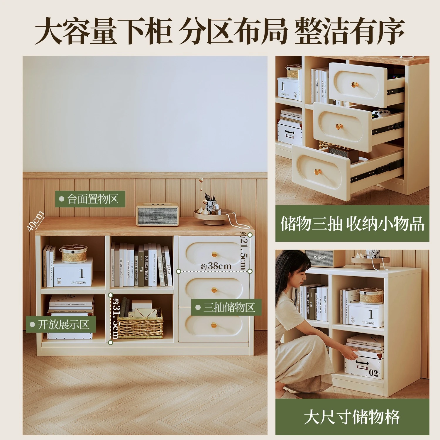 Solid wood corner desk bookshelf integrated table French light luxury bedroom dresser home writing