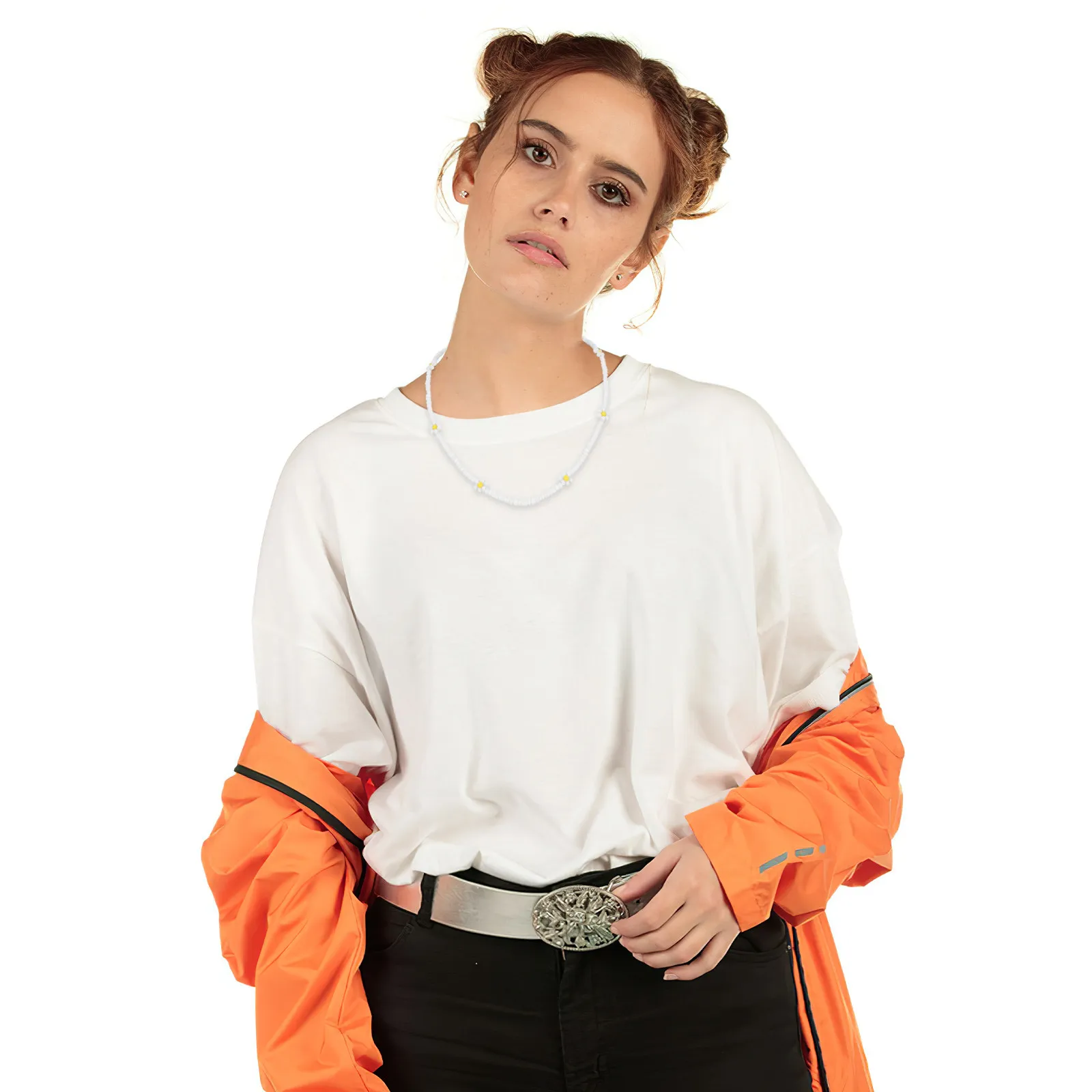 Collana con Perline Colorate Intrecciate a Mano, Elegante Catena alla Moda per Donna e Ragazza, Gioiello per Feste ed Eventi