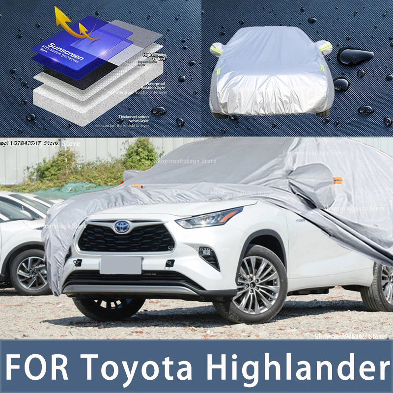 

For Toyota Highlander Outdoor Protection Full Car Covers Snow Cover Sunshade Waterproof Dustproof Exterior Car accessories