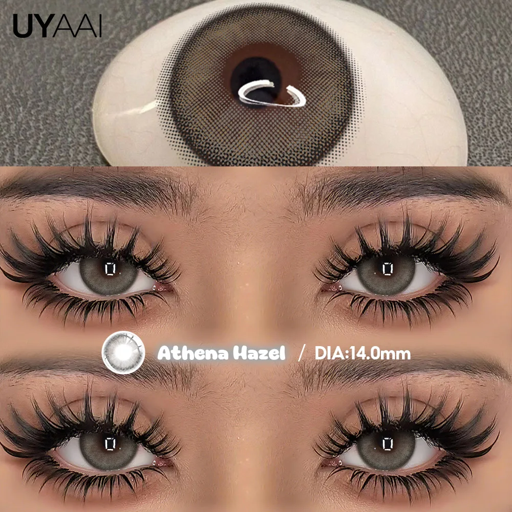 UYAAI Gekleurde contactlenzen Realistische irislensjes Warmbruin Natuurlijke pupilwering Zacht comfort Grote ogen Pupillen voor dagelijkse en feestmake-up
