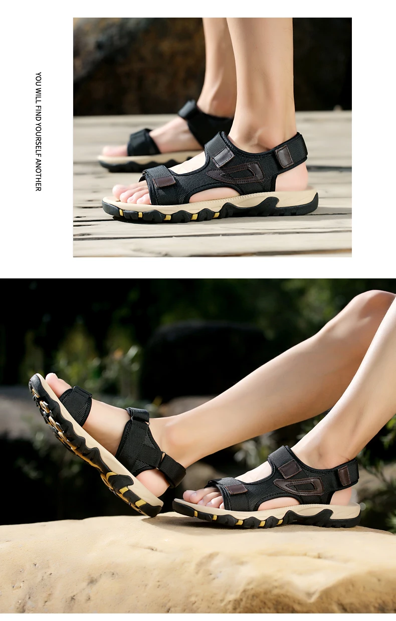 Große Größe Sommer Bequeme Outdoor-Herrensandalen Leichte Herrenschuhe für Männer Freizeitschuhe Wasserwander-Sandalen Weiche Strandsandalen – Detail 18