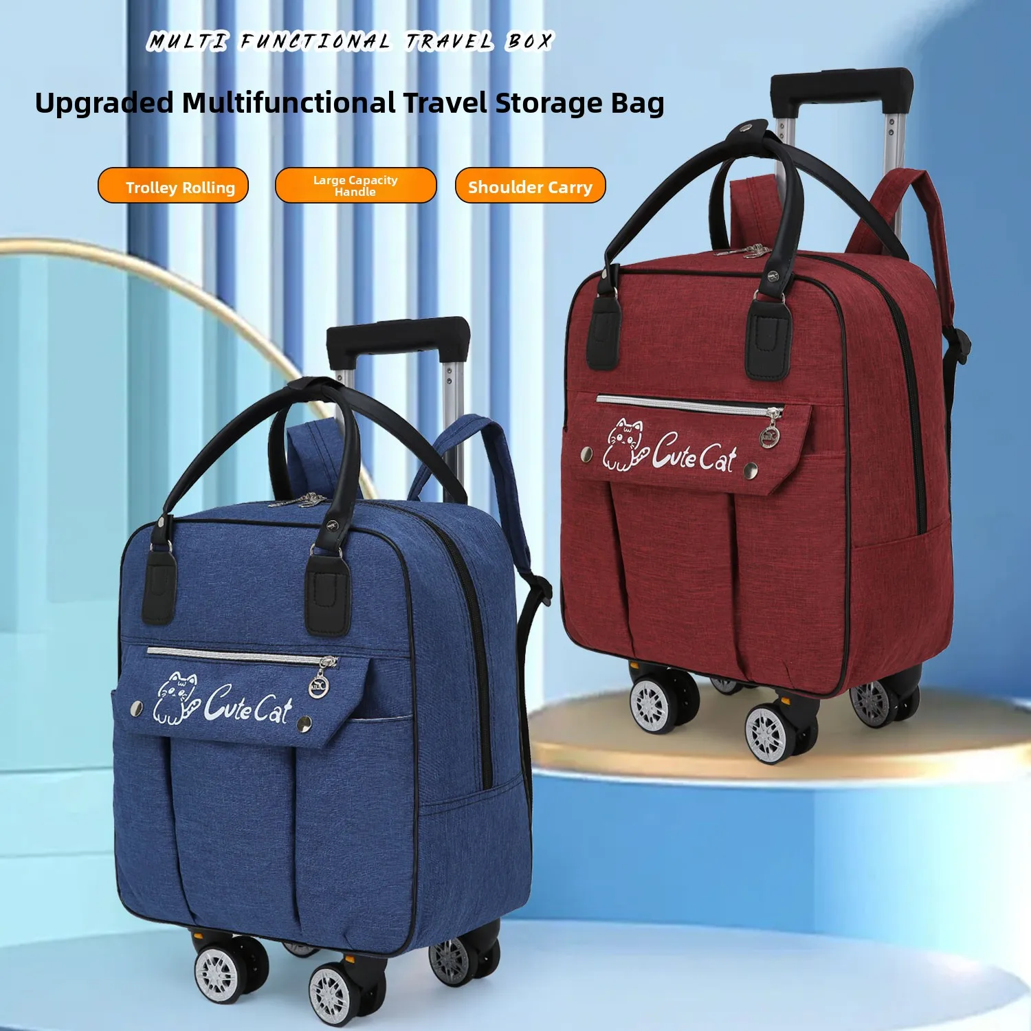 

New Large Capaci Ox Cloth Lage Bag with Detachable Wheels Travel Bag Bapa Sle for Youth Travel Waterproof