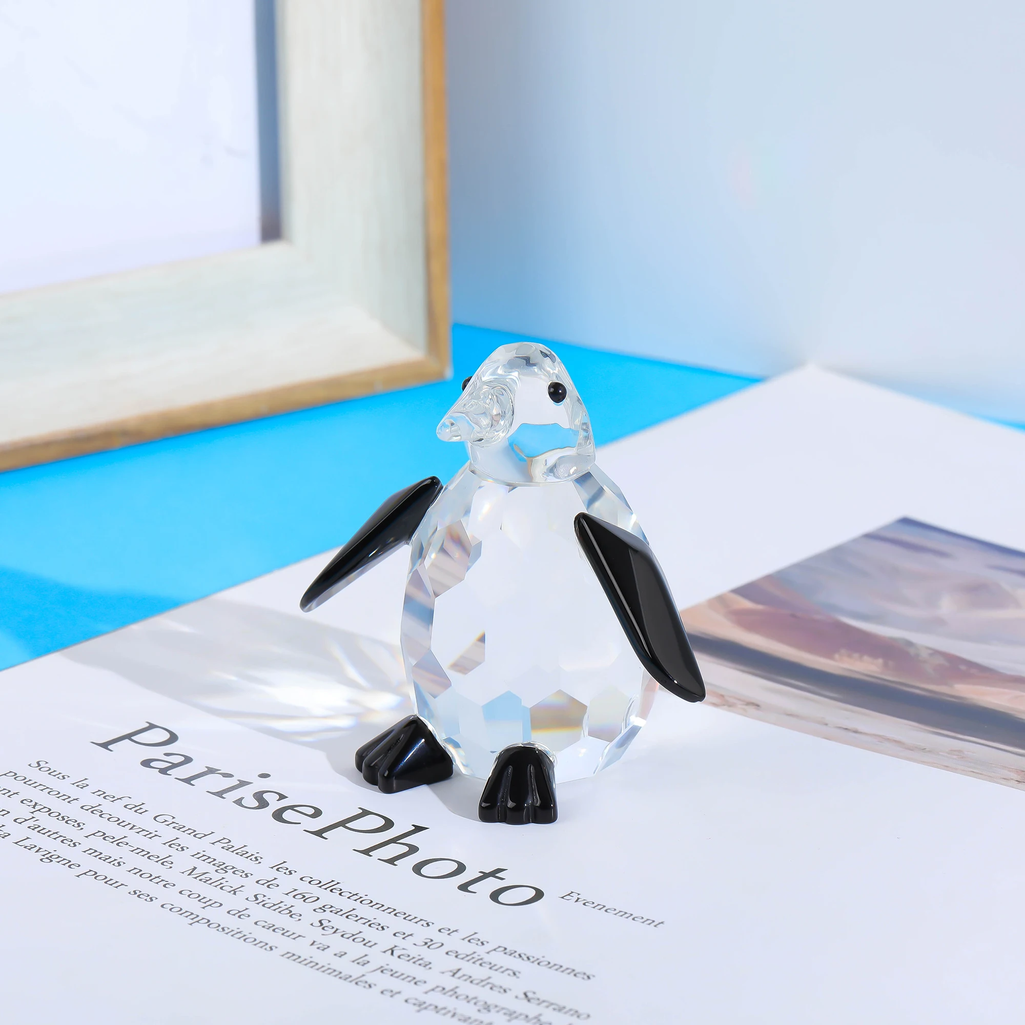 

Crystal Cute Penguin Collectible Glass Animal Figurines Desk Home Room Decor birthday Ornament Christmas Day for home decoration