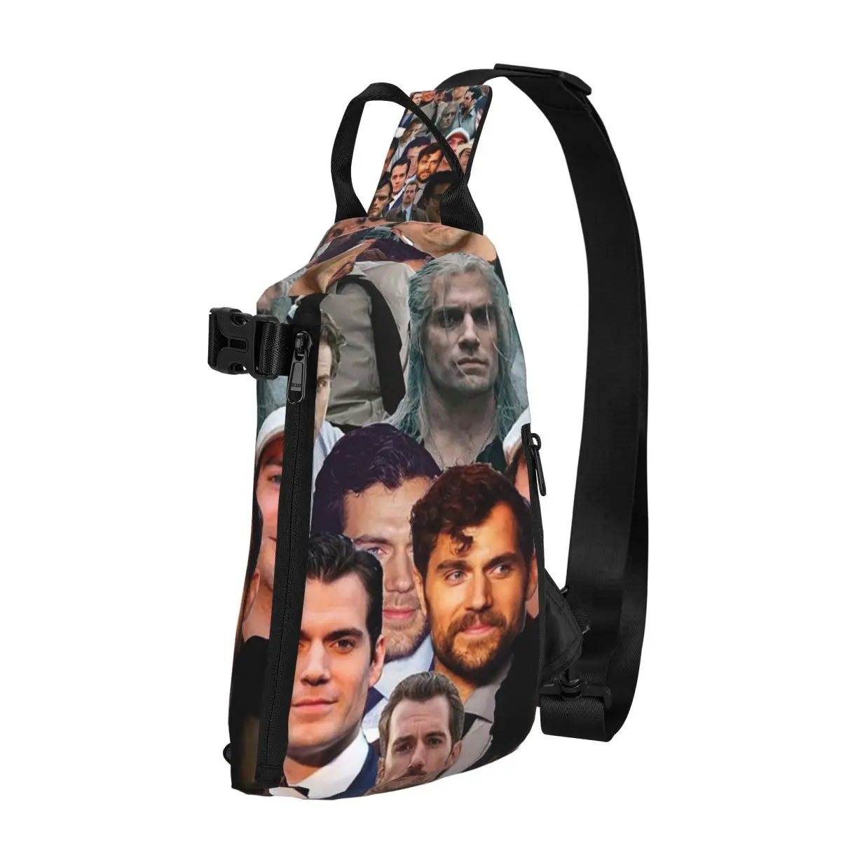 Henry Cavill Photo Collage Chest Bag Men Sling Crossbody Backpack Chest Bag Traveling Hiking Daypack Shoulder Bag