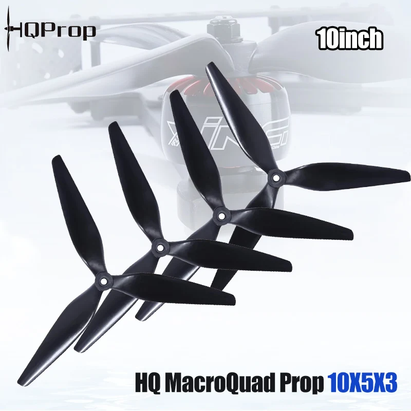 1/2/4PCS HQ Macroquad Prop 10X5X3 10Inch 3 Blade / Tri-blade Black-carbon Reinforced Nylon Propeller for RC FPV Drone Quadcopter