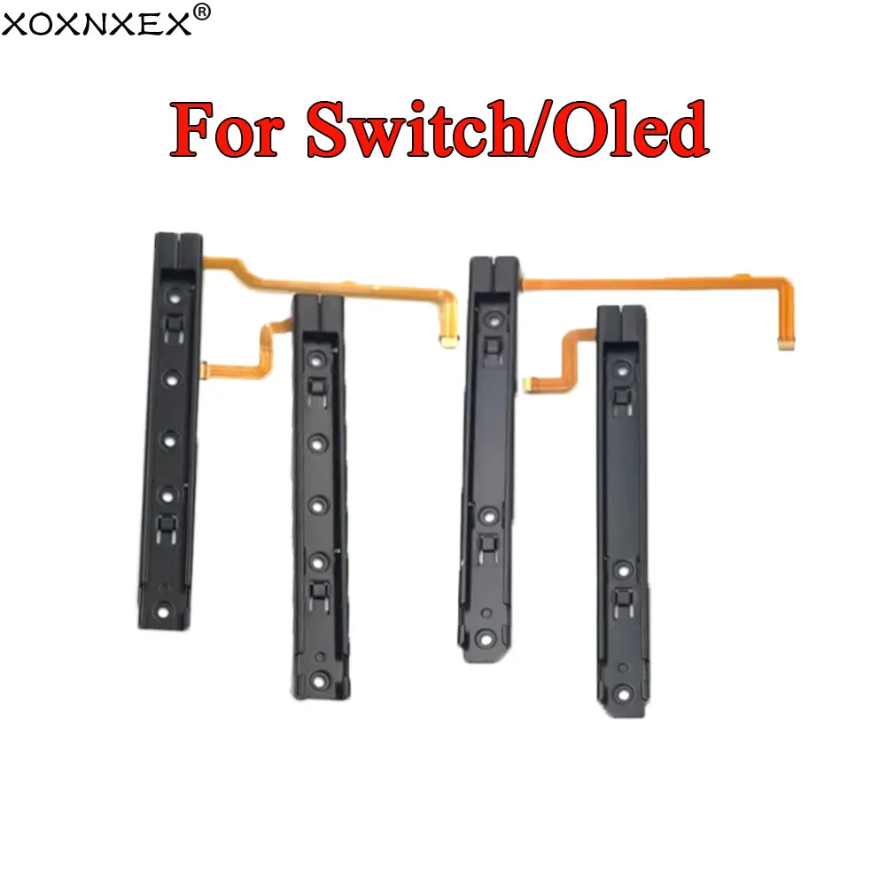1 Set Original-Ersatzteil: Rechte und linke Gleitschiene mit Flexkabel-Fixierung für Switch OLED Konsole NS – Reparaturteil