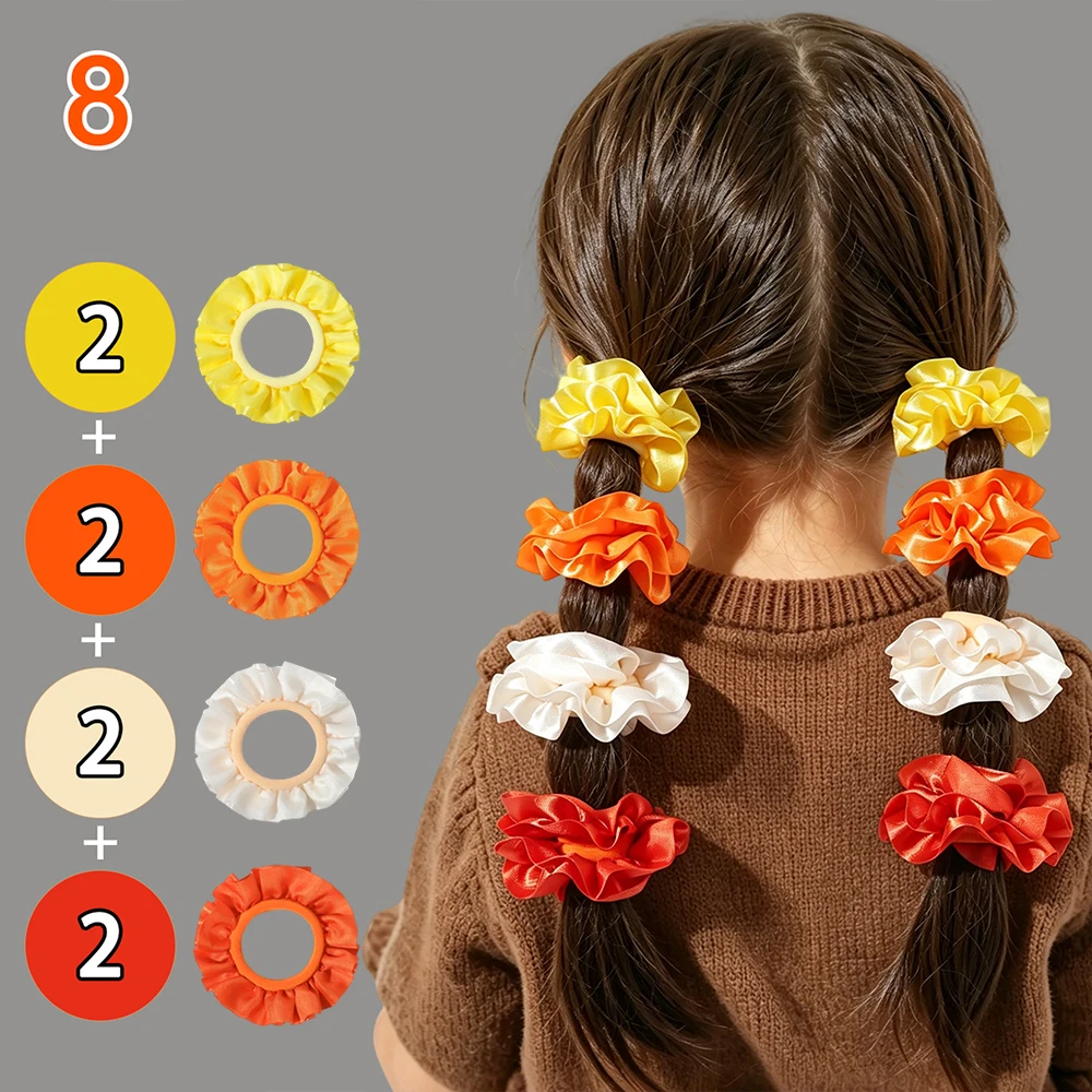 8 Stück/Set gewebtes Stirnband ohne Beschädigung, elastischer Pferdeschwanz-Fixierer, geeignet für Mädchen und Frauen, für den täglichen Gebrauch, Haarringe, Accessoires – Detail 3
