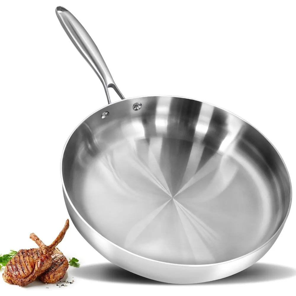 

Многоразовая сковорода с антипригарным покрытием из нержавеющей стали, посудомоечная машина, безопасная для духовки, подходит для дома, ресторана, приготовления пищи, кухонных инструментов