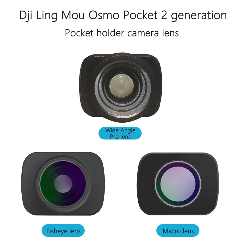 for DJI Osmo Pocket 2 Wide Angle Macro Fisheye Lens Enlarge Shooting Range Bigger View Handheld Gimbal Magnetic Structure Lens