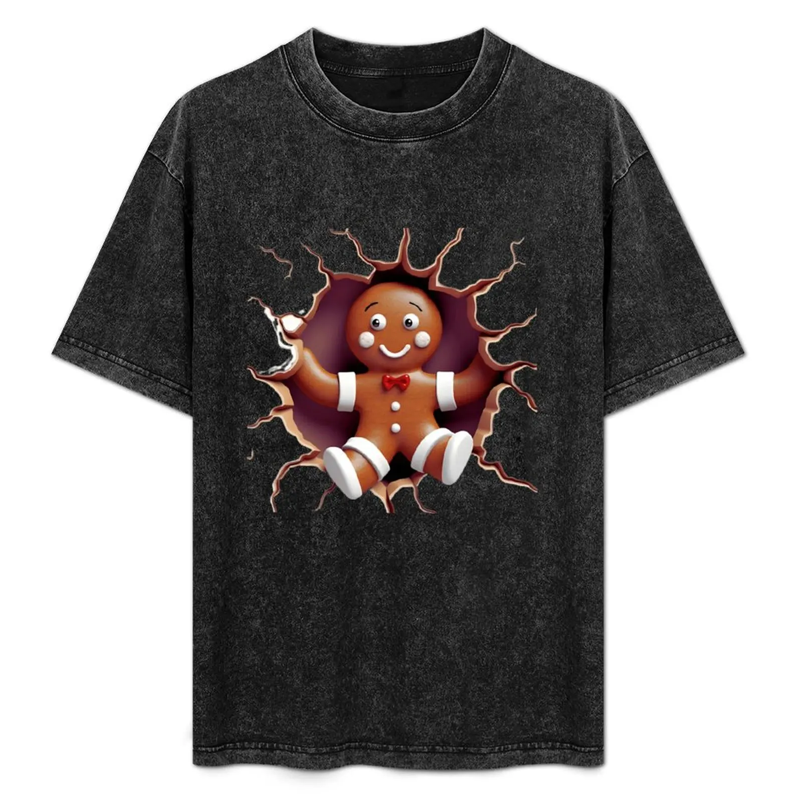 

3D Cute Gingerbread Man Design T-Shirt Sweat Resistant Workout Tee Shirt